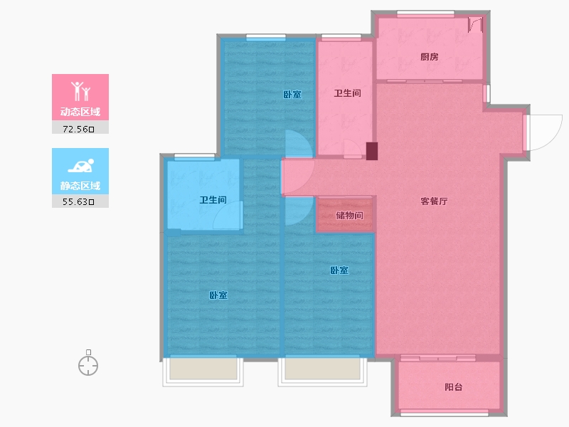 江苏省-扬州市-豪普思卡-118.00-户型库-动静分区