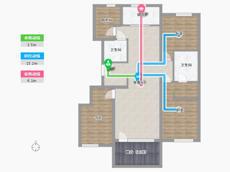 河北省-唐山市-万科温莎堡-107.80-户型库-动静线