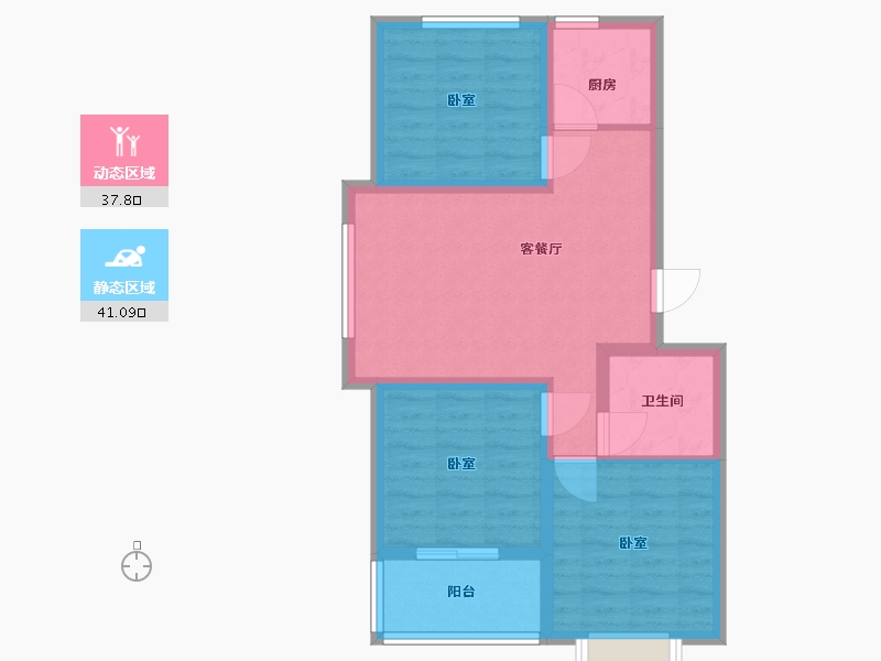 河北省-承德市-航顺·香泉左岸-70.00-户型库-动静分区