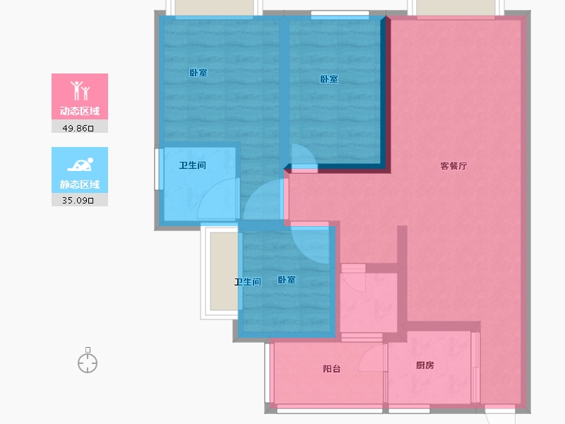 四川省-遂宁市-拉斐公馆-74.55-户型库-动静分区