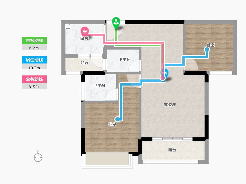 福建省-莆田市-凯天城-71.00-户型库-动静线