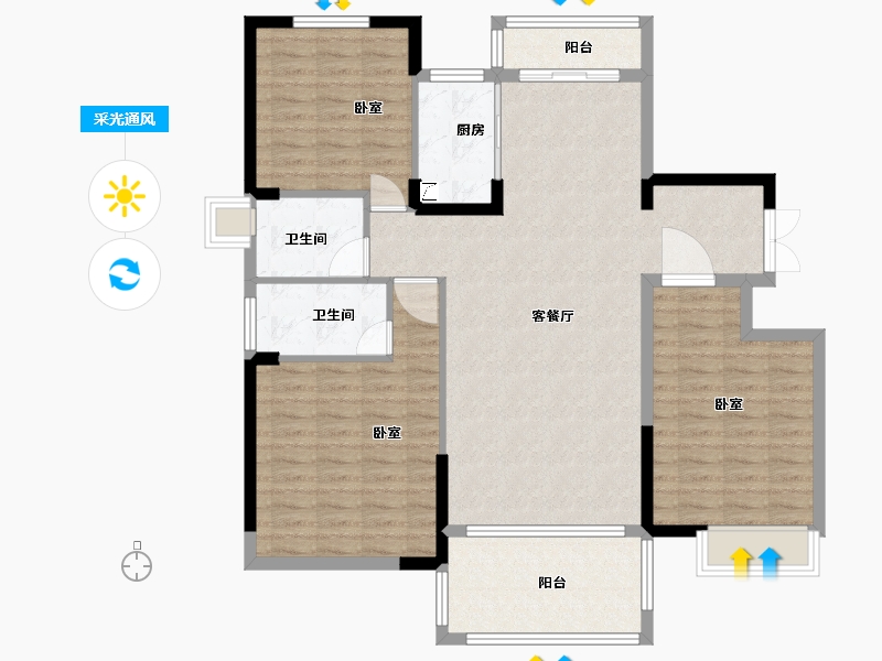 江苏省-扬州市-中集紫金文昌-114.10-户型库-采光通风