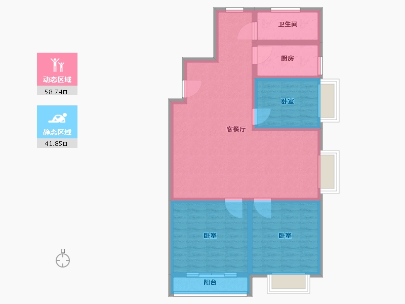 山东省-日照市-裕升璞院-89.99-户型库-动静分区