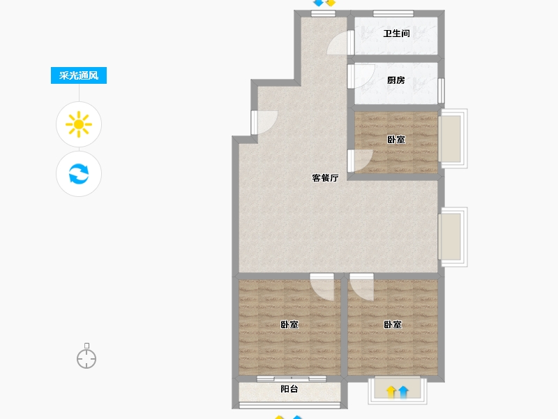 山东省-日照市-裕升璞院-89.99-户型库-采光通风