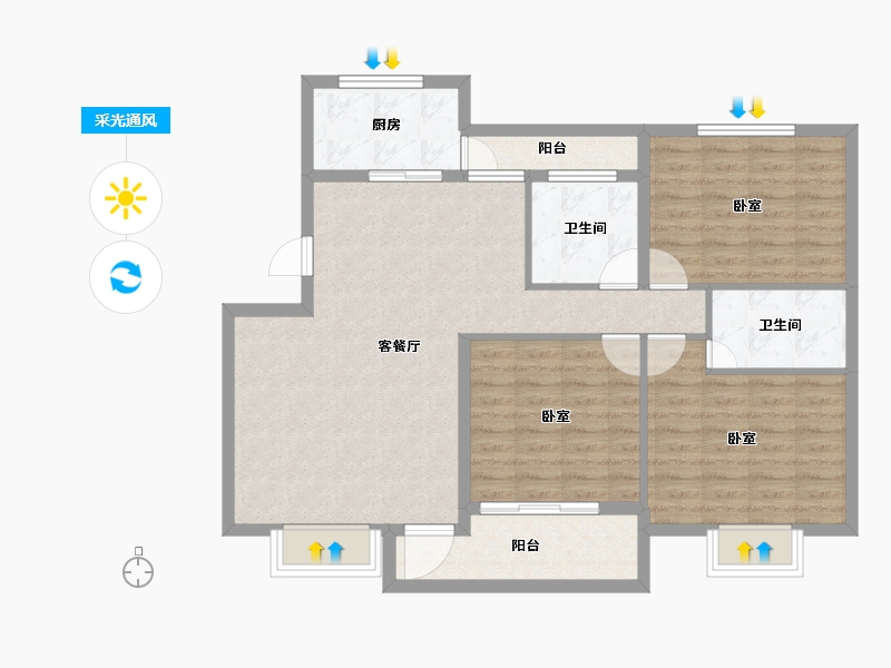 安徽省-安庆市-嘉禾至尊-99.01-户型库-采光通风