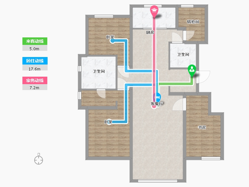 河北省-唐山市-万科温莎堡-120.00-户型库-动静线