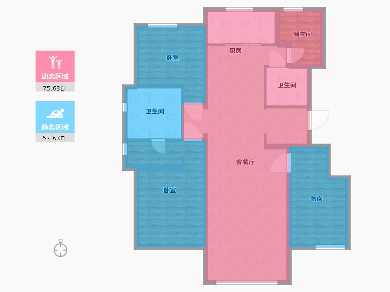 河北省-唐山市-万科温莎堡-120.00-户型库-动静分区