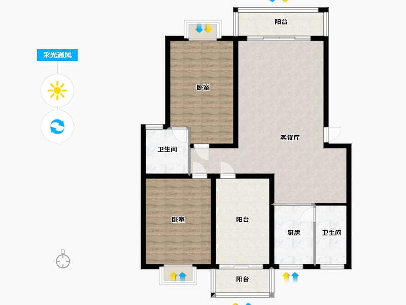 湖南省-娄底市-广圆怡心苑-118.46-户型库-采光通风