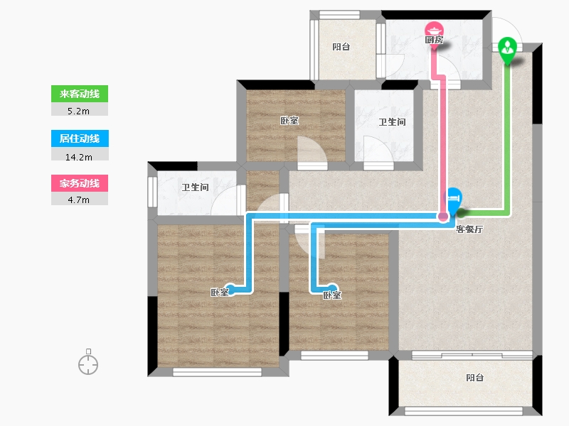 四川省-内江市-邦泰·铂仕公馆-77.37-户型库-动静线