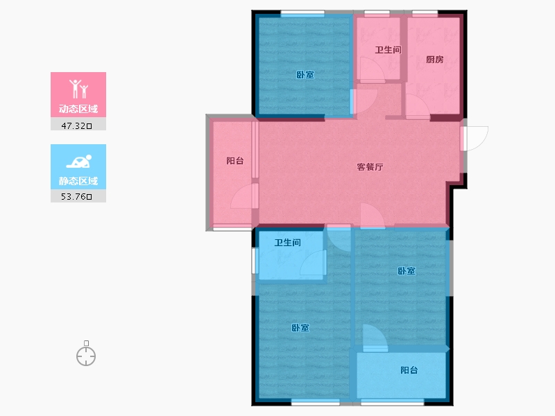 江苏省-扬州市-京杭明珠-90.00-户型库-动静分区