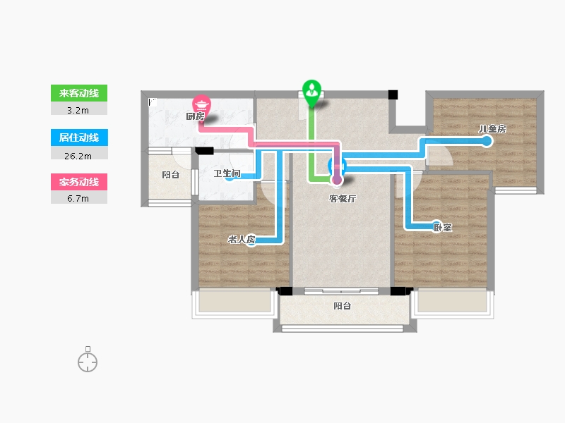 福建省-莆田市-碧桂园·浪琴湾-80.00-户型库-动静线