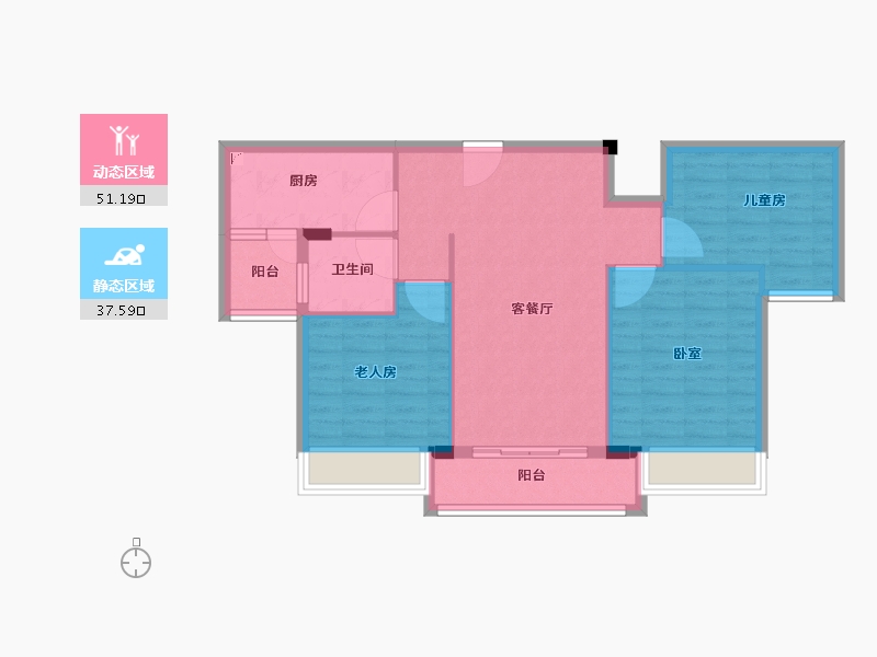 福建省-莆田市-碧桂园·浪琴湾-80.00-户型库-动静分区