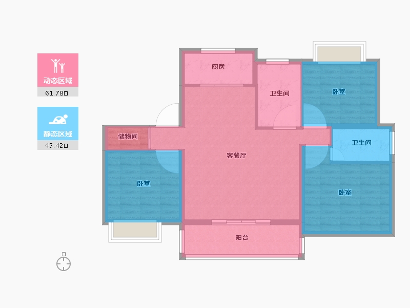 安徽省-安庆市-嘉禾至尊-97.00-户型库-动静分区