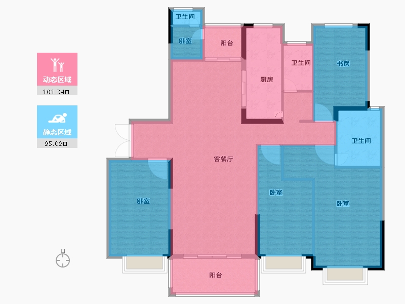 江苏省-扬州市-中集紫金文昌-180.00-户型库-动静分区