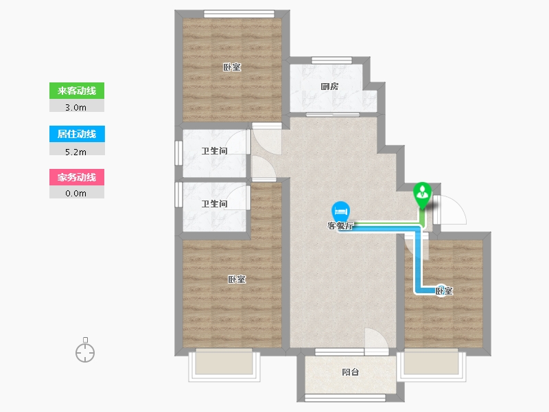 河北省-廊坊市-锦绣观邸-77.32-户型库-动静线