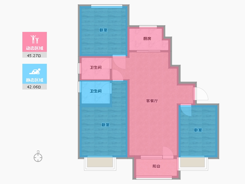 河北省-廊坊市-锦绣观邸-77.32-户型库-动静分区