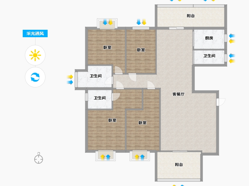 广东省-汕头市-华盛豪苑-170.30-户型库-采光通风