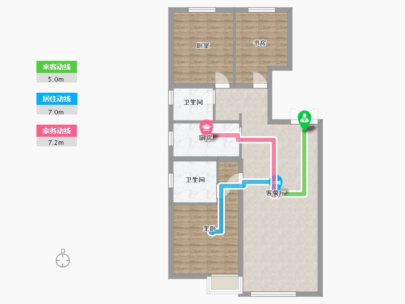 内蒙古自治区-赤峰市-赤峰万达广场-102.00-户型库-动静线