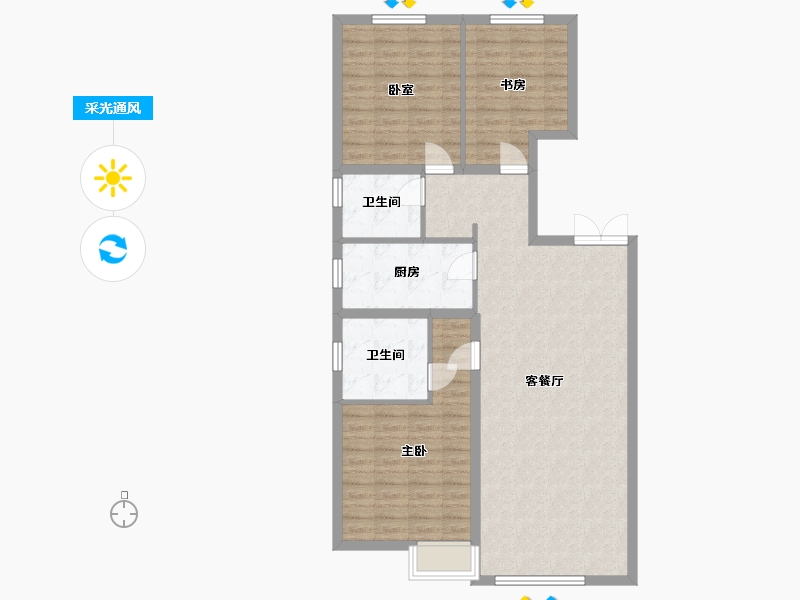 内蒙古自治区-赤峰市-赤峰万达广场-102.00-户型库-采光通风