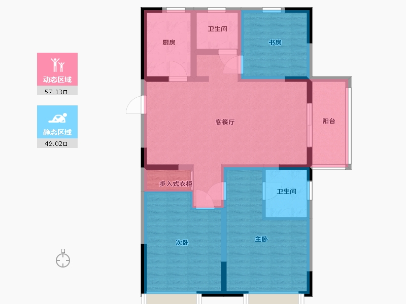 山东省-青岛市-蓝山湾-94.50-户型库-动静分区