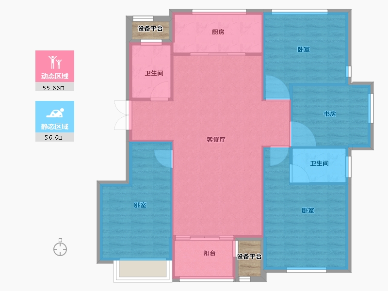 浙江省-宁波市-国骅宜家华府-106.00-户型库-动静分区