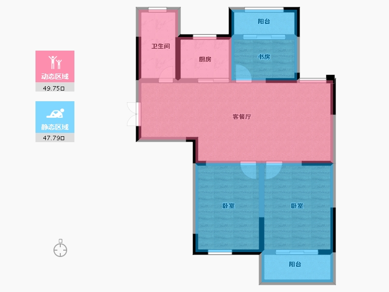 江苏省-无锡市-富城湾-87.18-户型库-动静分区