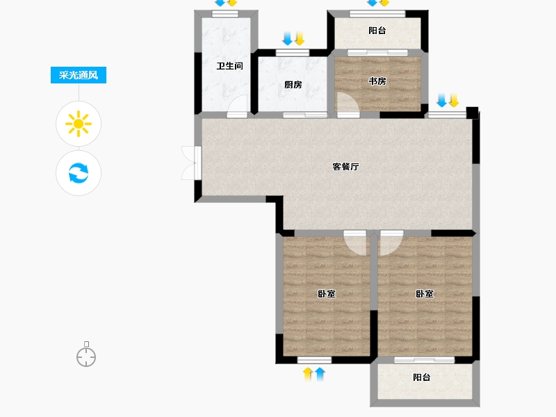 江苏省-无锡市-富城湾-87.18-户型库-采光通风