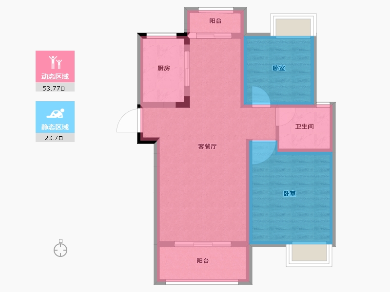 安徽省-合肥市-东方早城-68.49-户型库-动静分区