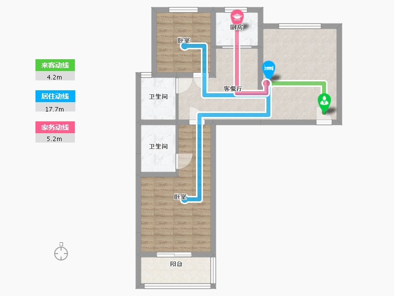 河北省-石家庄市-豪威大厦健达花苑-74.15-户型库-动静线