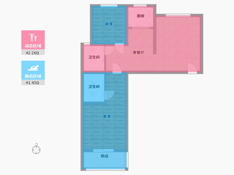 河北省-石家庄市-豪威大厦健达花苑-74.15-户型库-动静分区