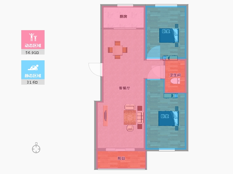 河北省-保定市-沐日府-80.40-户型库-动静分区