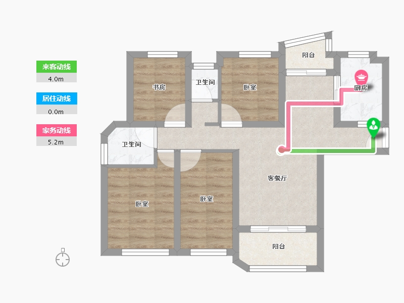 江苏省-南通市-云起苑-60.04-户型库-动静线