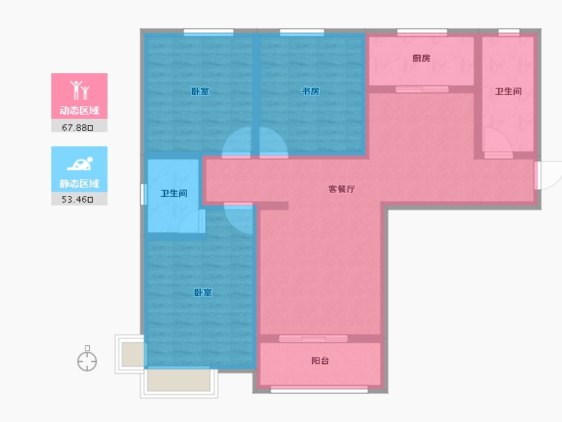 山东省-济南市-茗美花园-108.00-户型库-动静分区