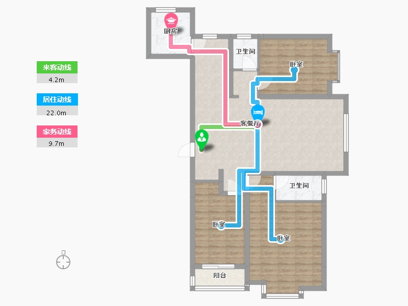 河北省-石家庄市-豪威大厦健达花苑-101.27-户型库-动静线