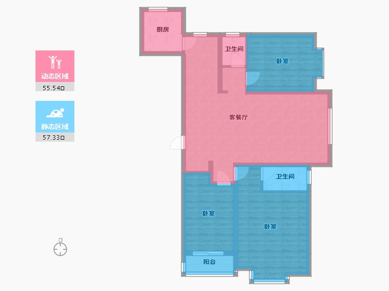 河北省-石家庄市-豪威大厦健达花苑-101.27-户型库-动静分区