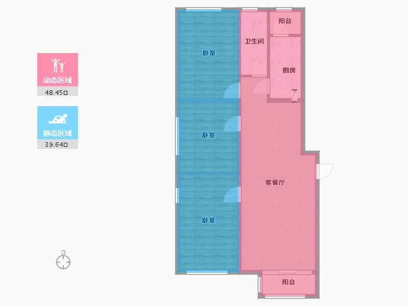 内蒙古自治区-包头市-东亚香堤丽舍-80.27-户型库-动静分区