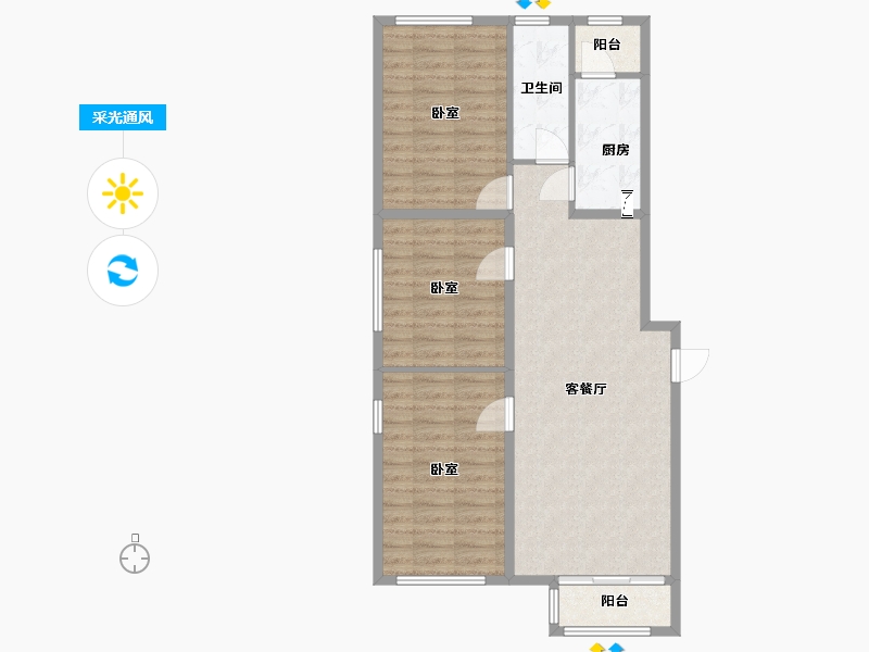 内蒙古自治区-包头市-东亚香堤丽舍-80.27-户型库-采光通风