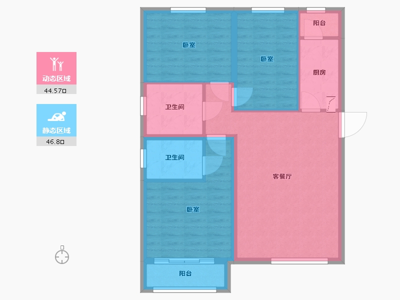 内蒙古自治区-包头市-东亚香堤丽舍-81.89-户型库-动静分区