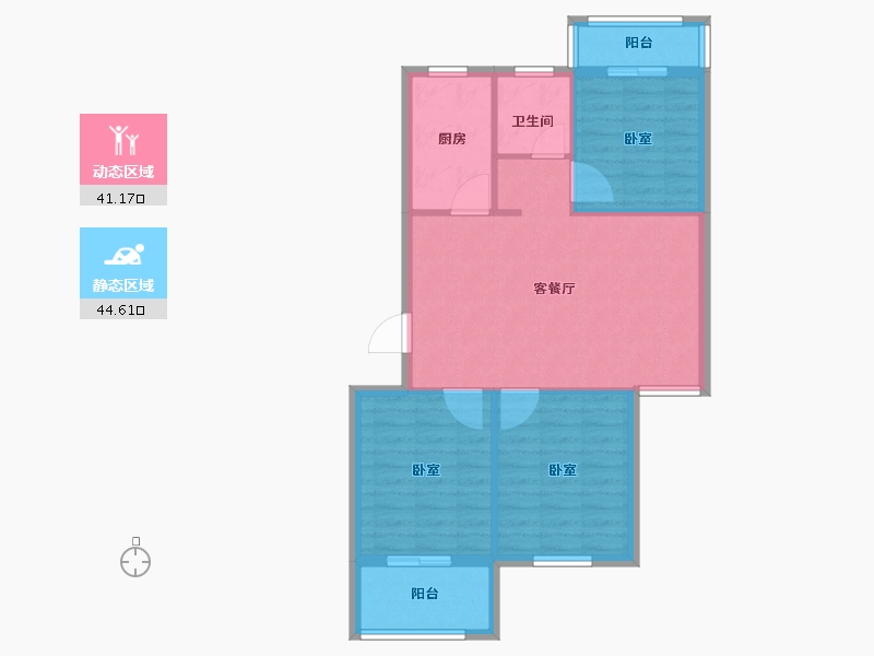 浙江省-宁波市-丽景花园-77.90-户型库-动静分区