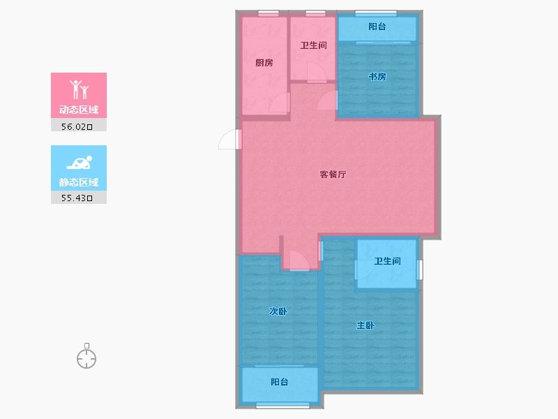 山东省-青岛市-鸿泰锦园-100.79-户型库-动静分区