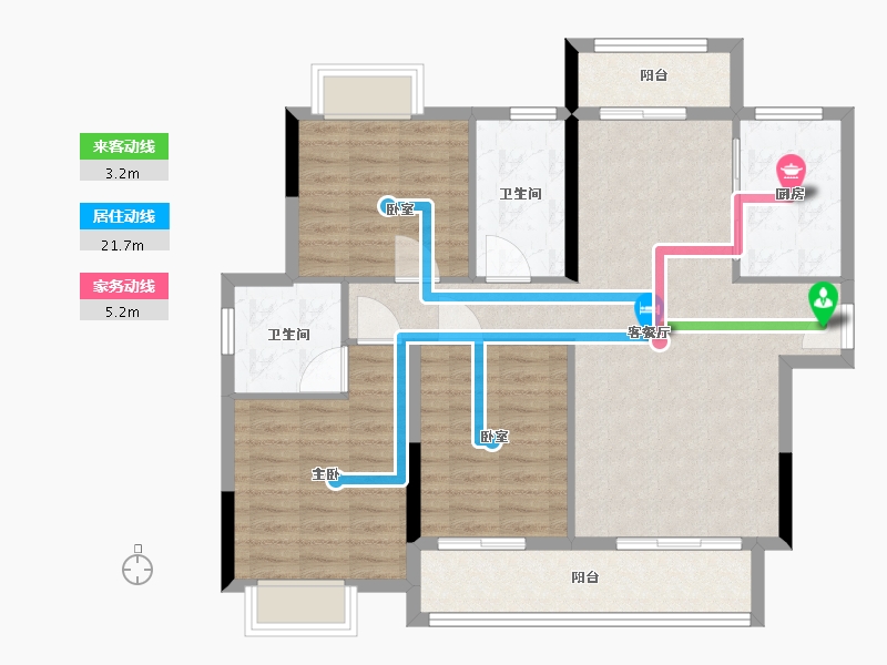 湖北省-襄阳市-和信翠柳苑-96.42-户型库-动静线