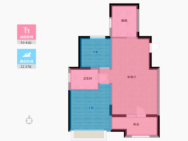 山东省-青岛市-蓝山湾-64.80-户型库-动静分区