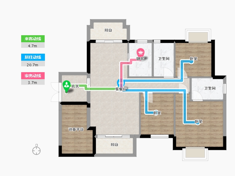 广东省-江门市-万隆茗汇轩-93.23-户型库-动静线