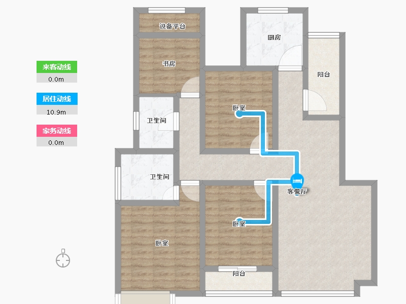 江苏省-南通市-世茂公元-105.00-户型库-动静线