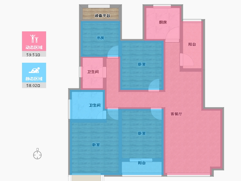 江苏省-南通市-世茂公元-105.00-户型库-动静分区