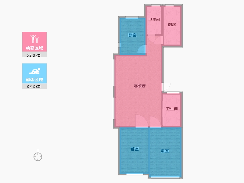 内蒙古自治区-赤峰市-赤峰香格里拉国际城-82.20-户型库-动静分区