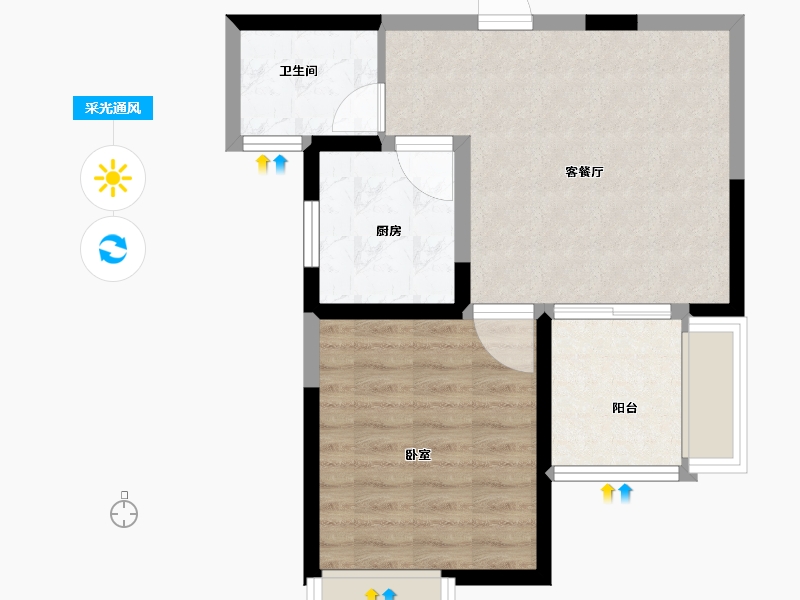 江苏省-无锡市-常发欧风新天地-53.01-户型库-采光通风