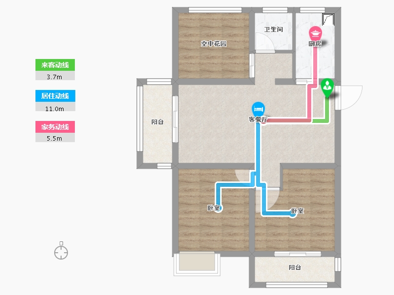 安徽省-马鞍山市-恒生阳光城-76.00-户型库-动静线