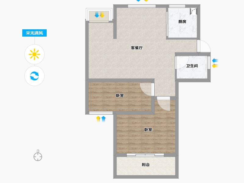 安徽省-马鞍山市-世纪理想星座-76.64-户型库-采光通风