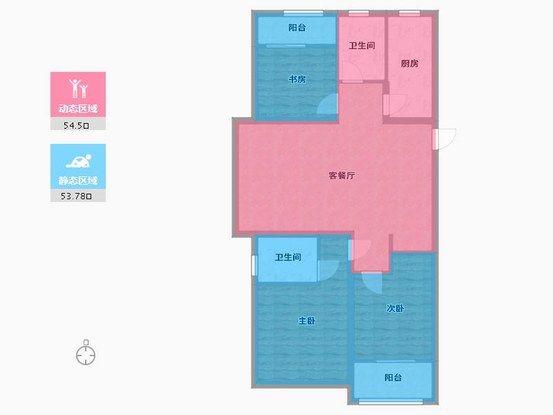 山东省-青岛市-鸿泰锦园-97.60-户型库-动静分区